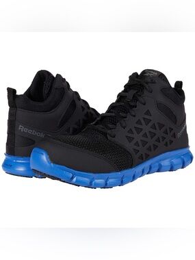 REEBOK WORK SUBLITE CUSHION RB1560 Athletic Mid Cut Black & Blue Size13M